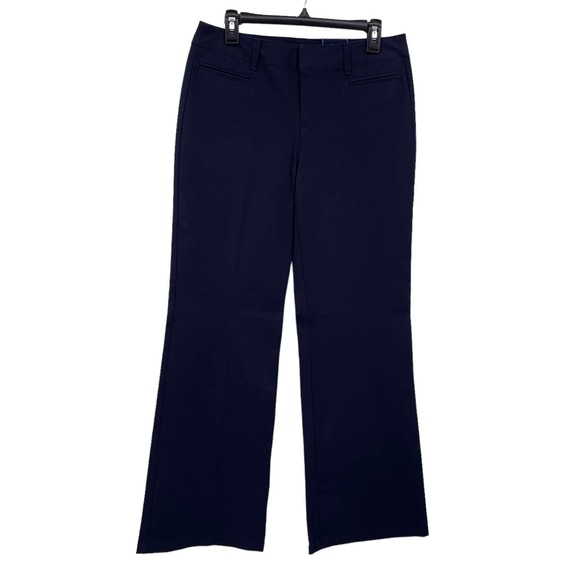 Navy Blue Relaxed Wide Leg Trouser Pants St Johns Bay Sz 8 Bi-Stretch Womens NWT - Picture 1 of 8